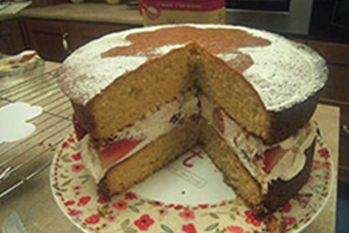 Strawberry, Cream and Irish Cream Liqueur Sandwich