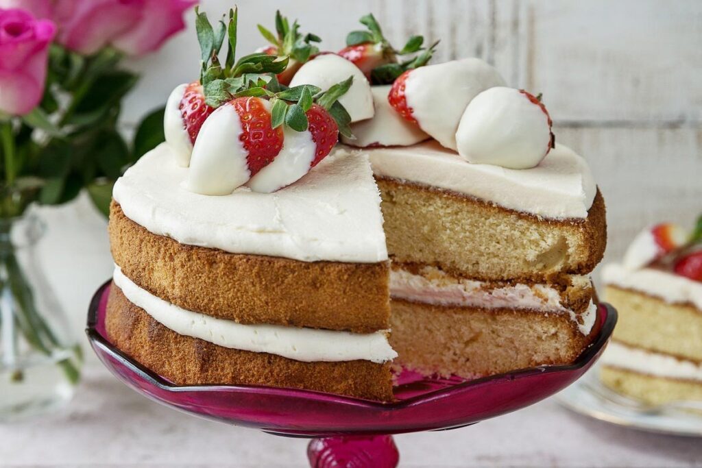 Mothers Day Strawberry and Irish Cream Liquer Cake