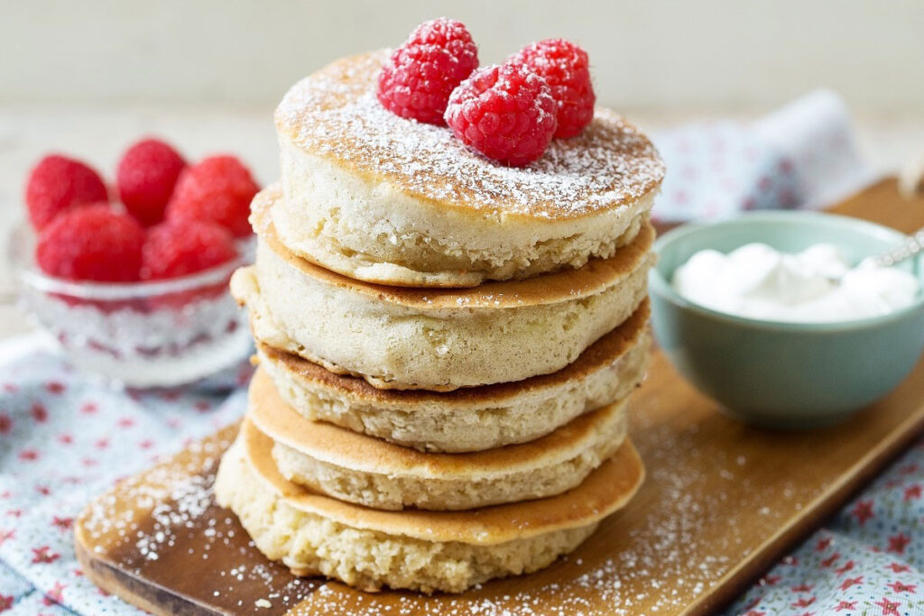 Raspberry & Apple Drop Scones or Pancakes