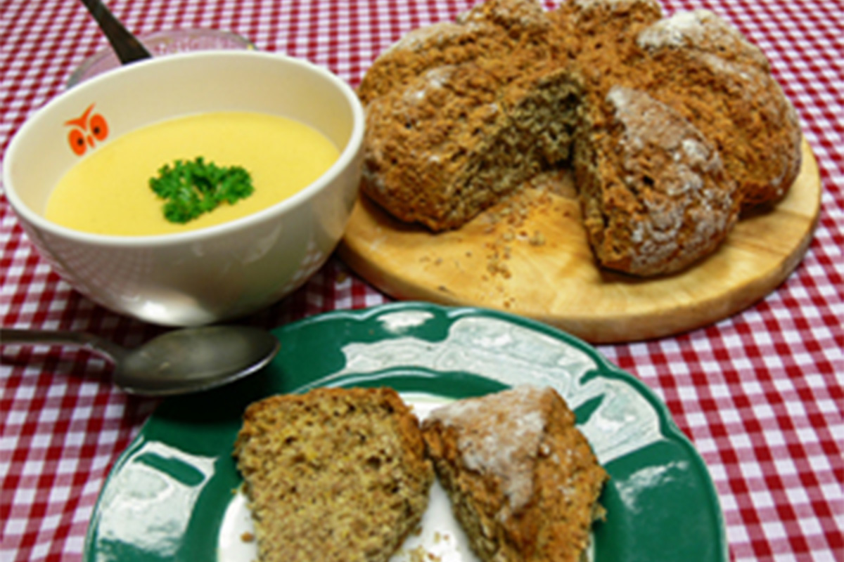 Wholemeal Scone Round with Potato Soup