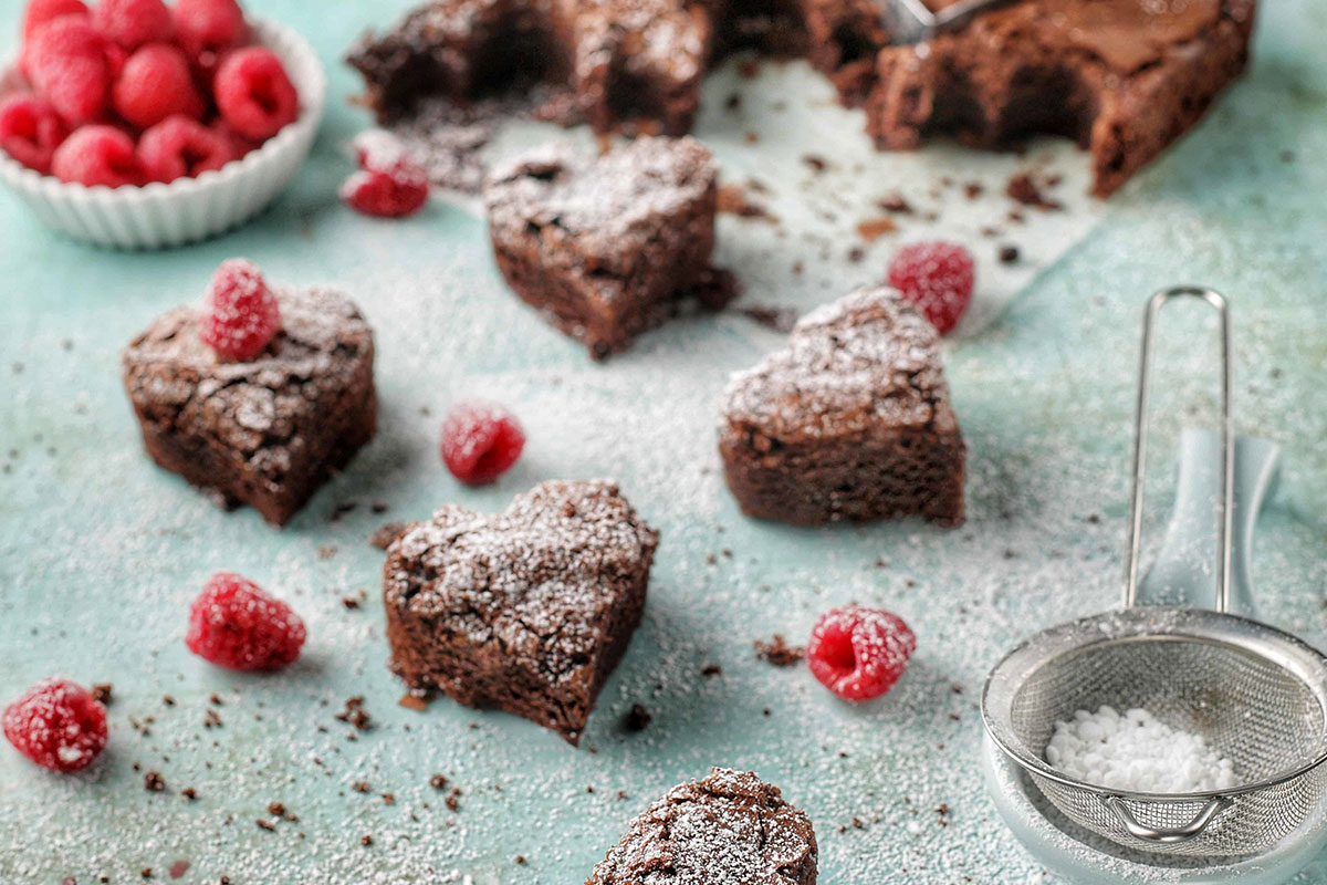 Chocolate Brownie Valentine Hearts