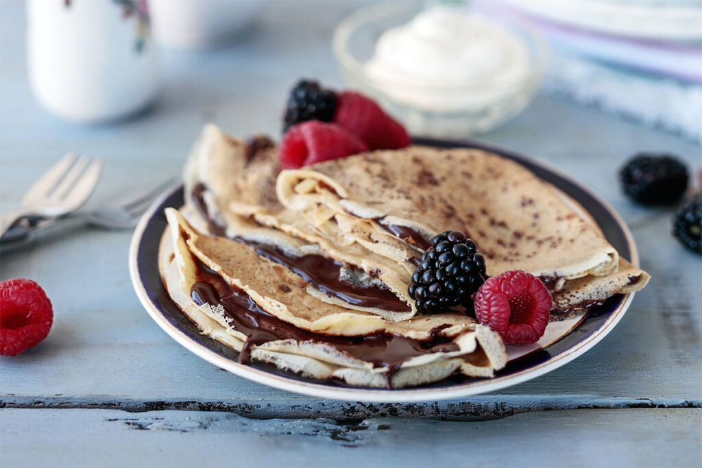 Crepe Style Pancakes with Chocolate