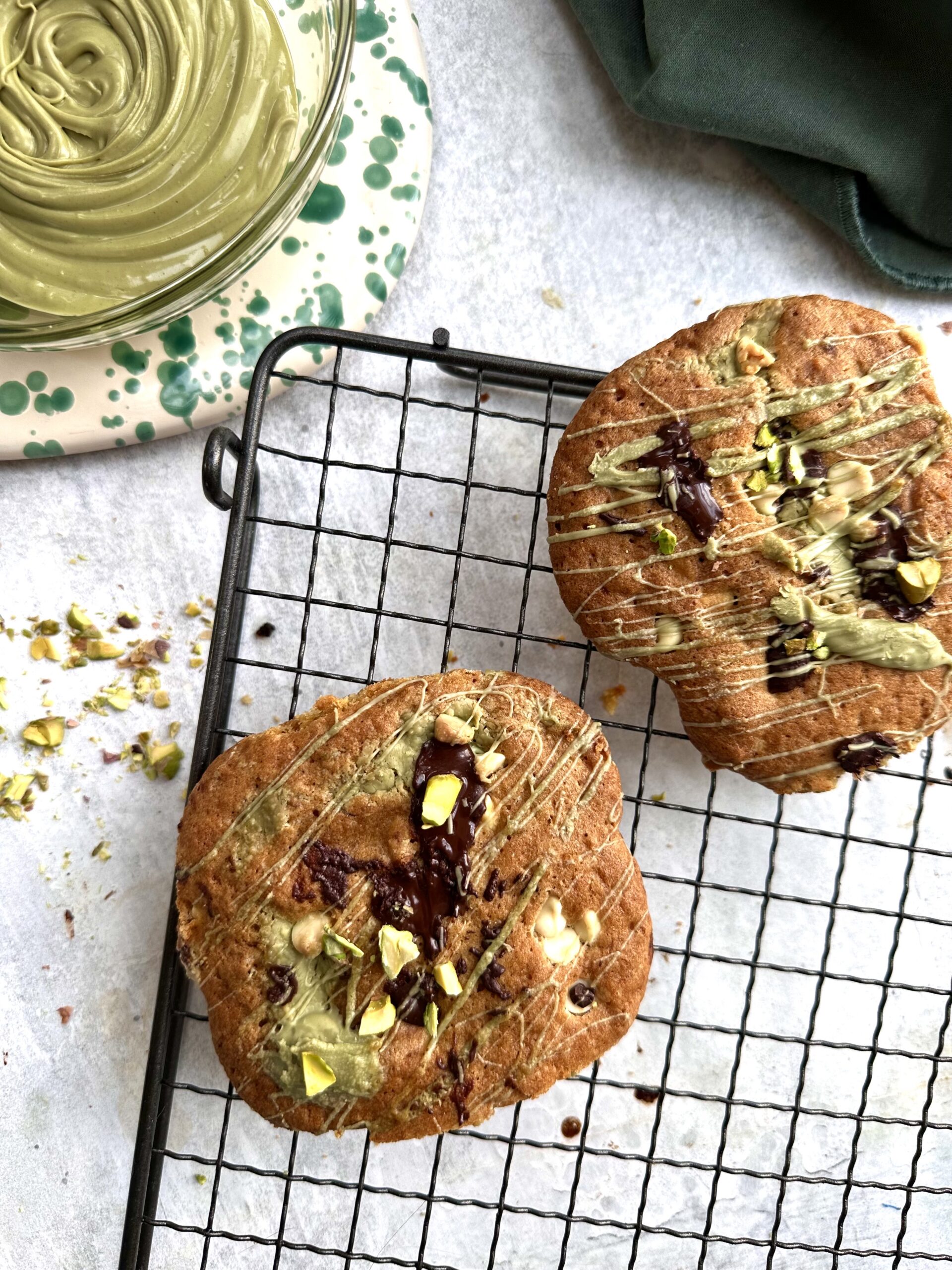 Pistachio & White Chocolate Chip Cookies