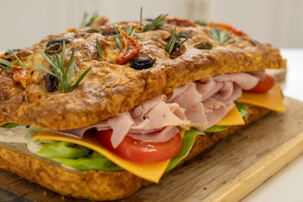 Soda Bread Focaccia Picnic Sandwich Loaf