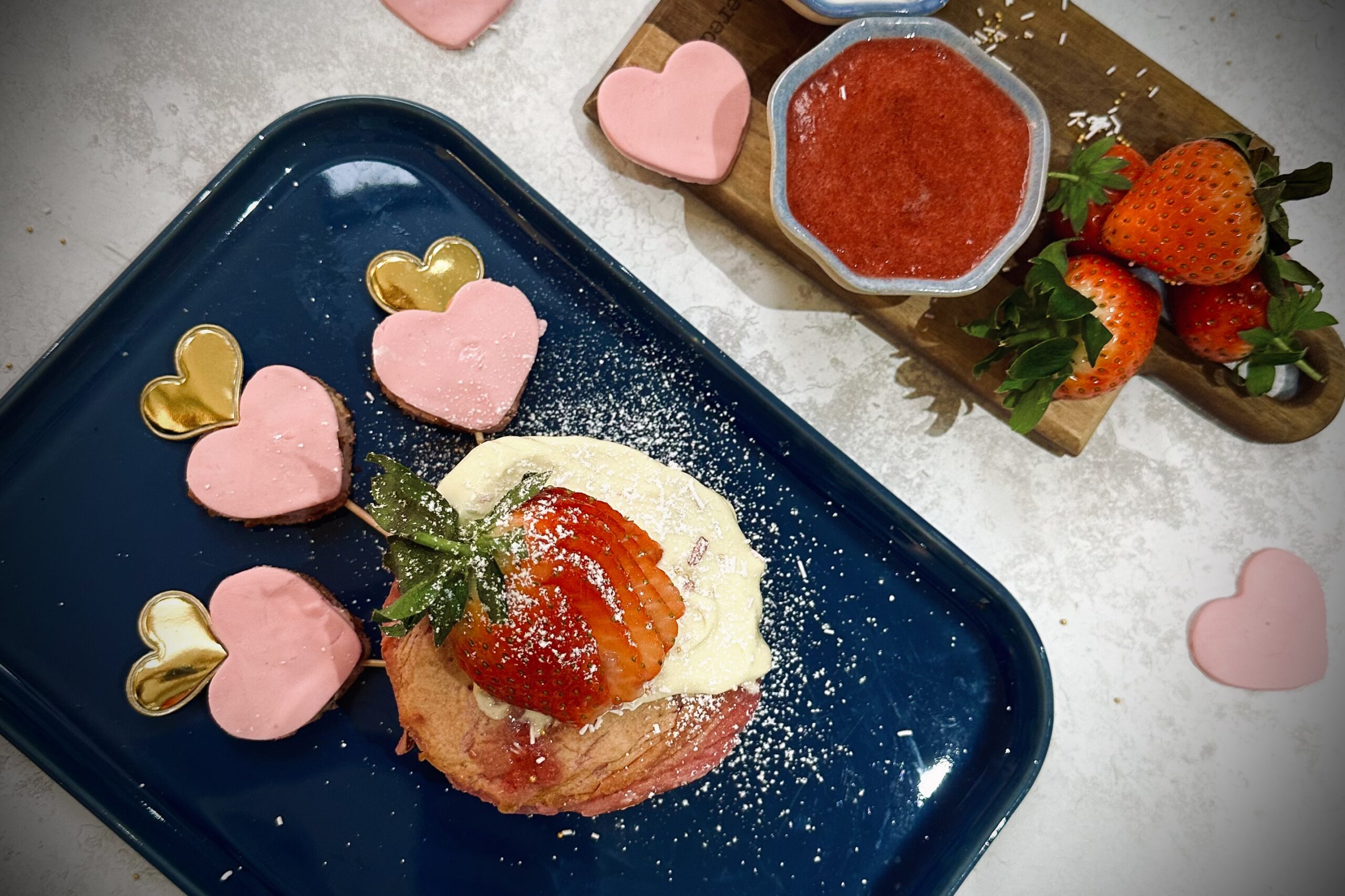 ODLUMS PINK VALENTINE’S PANCAKES